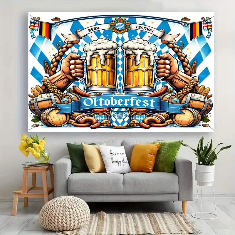 Oktoberfest banners Polyester Oktoberfest backdrops, indoor and outdoor, for homes, porches and gardens