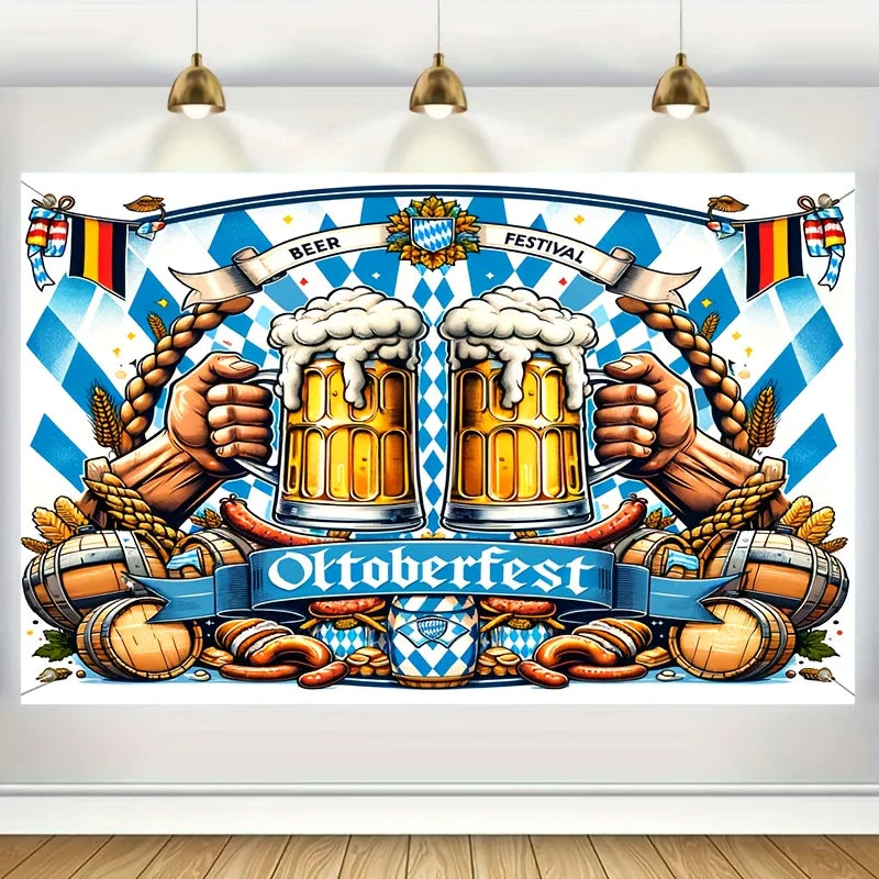 Oktoberfest banners Polyester Oktoberfest backdrops, indoor and outdoor, for homes, porches and gardens