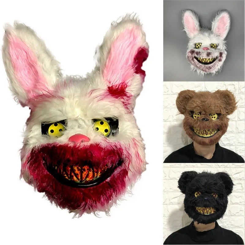 Fancy Halloween Party Stage Scary Bear Rabbit Cartoon Cosplay Face Mask Head Cover Carnival Costume Props Dance Masquerade Mask