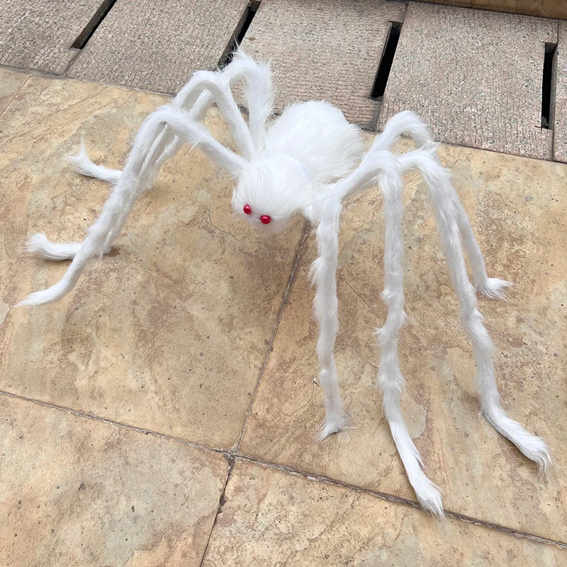 Halloween Black Giant Spider Scary Artificial Plush Spider Home Bar Haunted House Scene Ornament Prop Holiday Outdoor Decoration