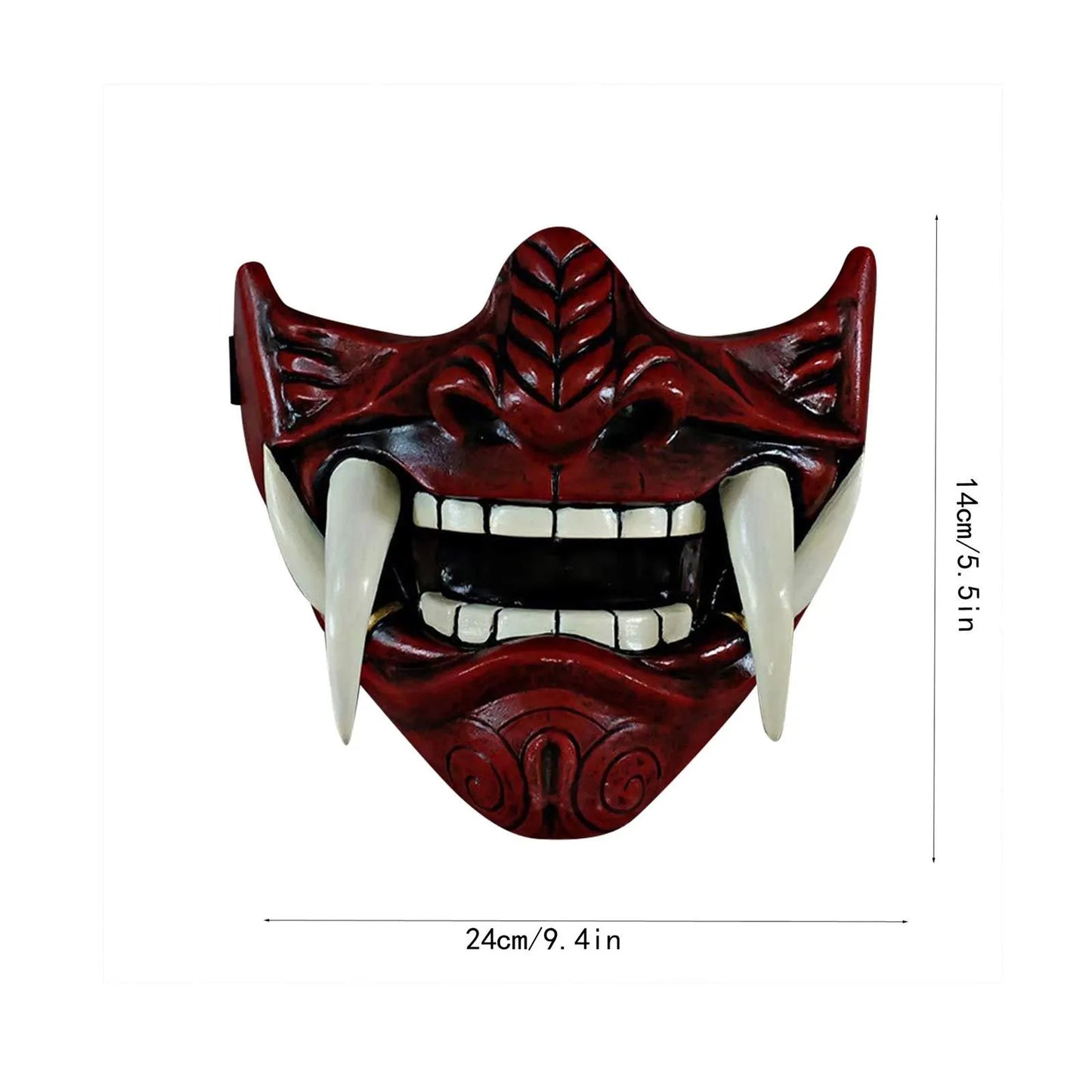 Japanese Samurai Oni Demon Mask Cosplay Horror Prajna Hannya Evil Killer Thicken Plastic Masks Halloween Party Costume Props