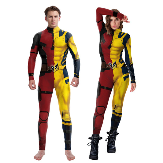 [You're My Secret] Anime Superhero Wolverine Deadpool Cosplay Costume Halloween Costume Adult Zentai Bodysuit Outfit jumpsuits