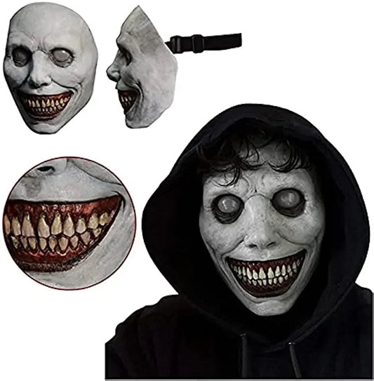 Halloween Creepy Smile Horror Mask Adult Half "Exorcist" Green White Demon Mask Cosplay Props The Evil Party Masks Accessorie