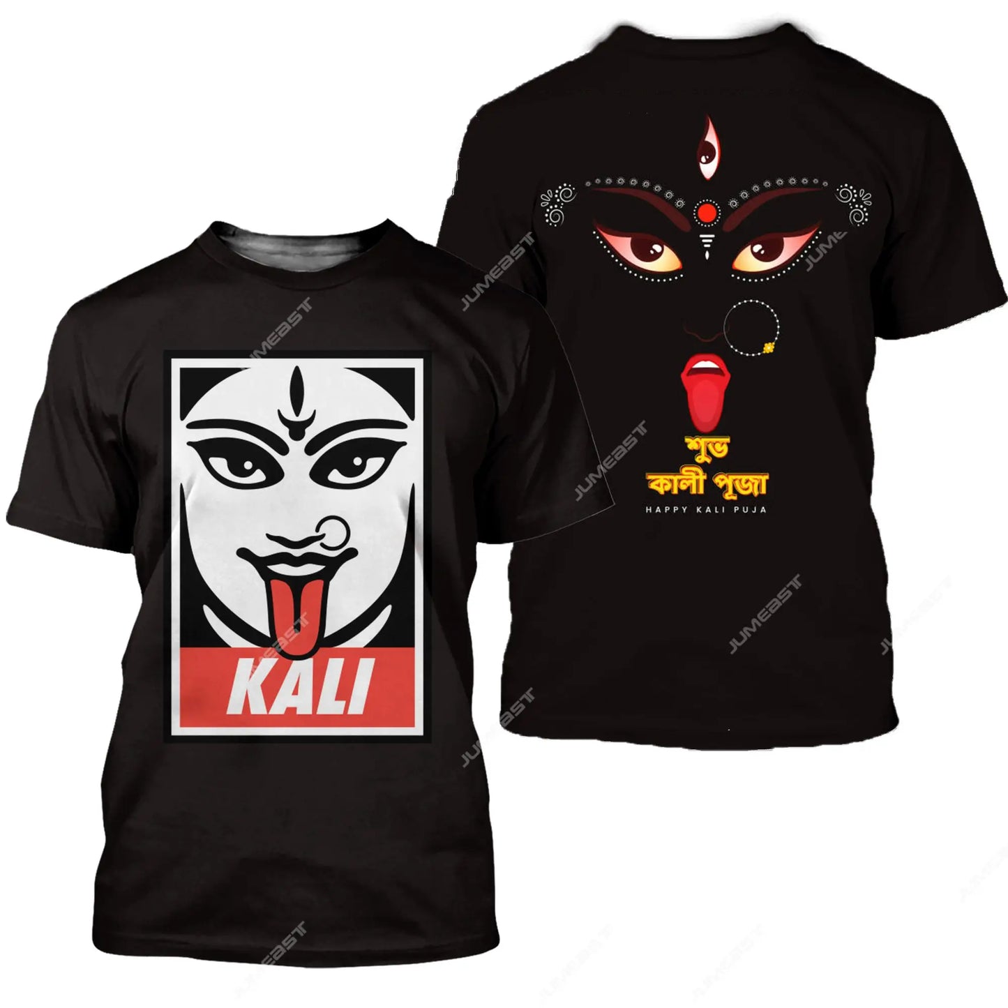 Jumeast Indian Goddess Maa Kali Puja Men T-shirts 3D Printed Diwali Pooja Custom T Shirt Unisex Baggy Fashion Clothing Tee Tops