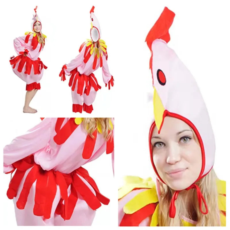 Cartoon Easter Hen Cosplay Costume Thanksgiving Turkey Disguise Adult Clothes Hat Outfits Halloween Carnival Party Suit