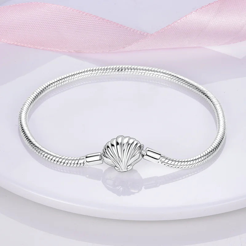 Bracelet Silver 925 Original 17-20CM Star Moon Sun Four Leaf Clover Green Zircon Bracelets Fit DIY Charms Birthday Jewelry Gifts