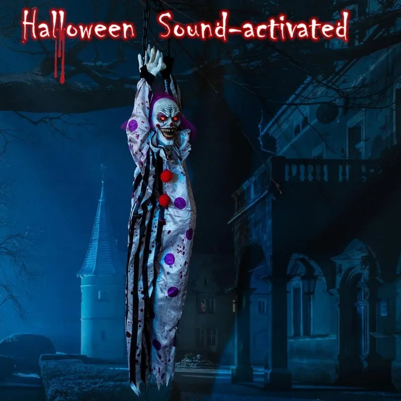 Halloween Ghosts Talking Animatronic Clowns Motion Touch Activated Lights Sounds - Perfect Indoor Outdoor Halloween Decorations