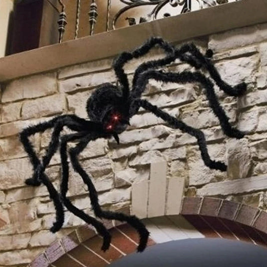 Halloween Spider Decoration Outdoor Black Soft Hairy Scary Spider Realistic Large Spider Props for Home Yard Party Decoration